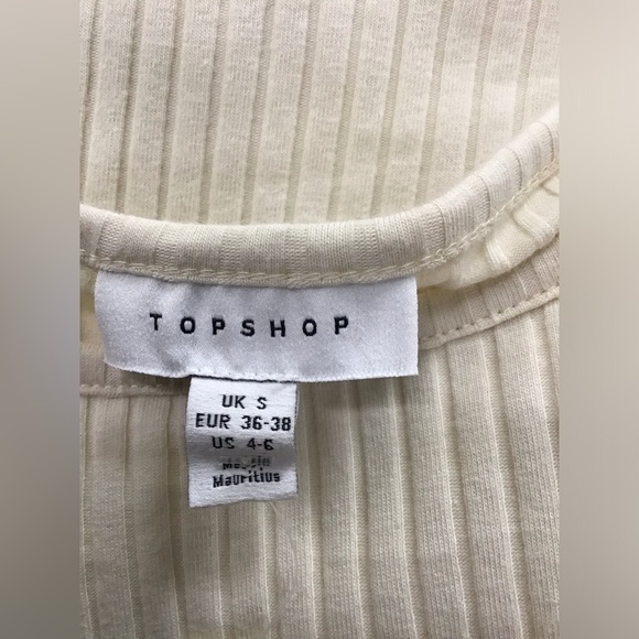 Topshop White Asymmetrical Long Sleeve Blouse Size S - Picture 3 of 4